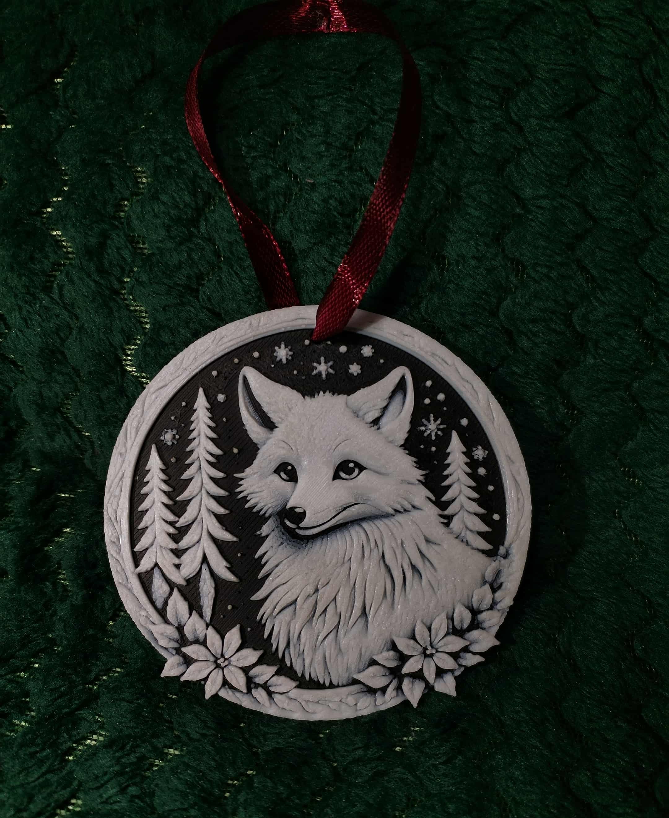 Részletes róka fadísz